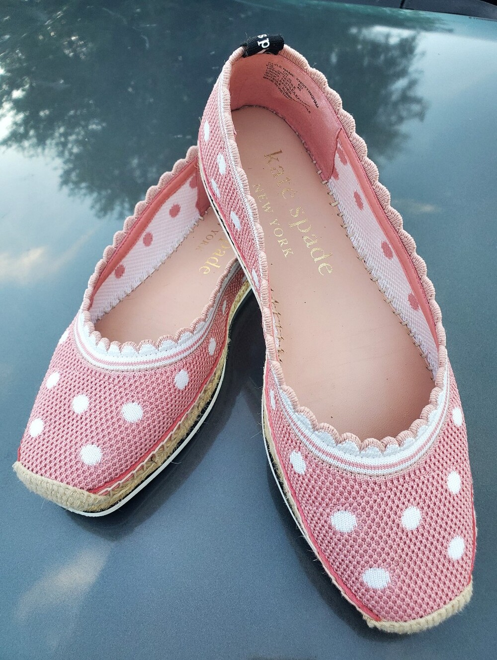 kate spade Pink Polka Dot Espadrille Flats